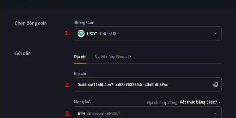 nạp rút tiền USDT